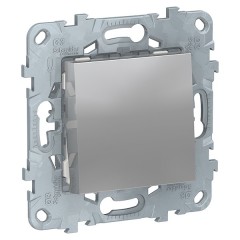 Переключатель одноклавишный 10A  250В SE Unica NEW, алюминий