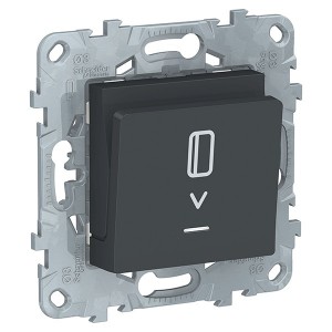 Обзор Выключатель карточный с подсветкой 10А SE Unica NEW, антрацит