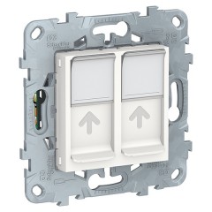 Розетка компьютерная RJ45 двойная  кат.5е UTP SE Unica NEW, белый
