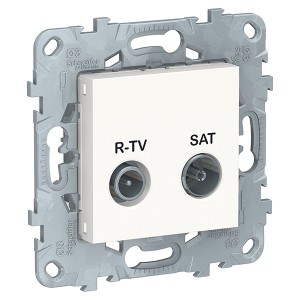 Обзор Розетка R-TV/SAT проходная SE Unica NEW, белый