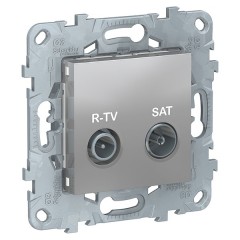 Розетка R-TV/SAT проходная SE Unica NEW, алюминий