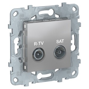 Купить Розетка R-TV/SAT проходная SE Unica NEW, алюминий