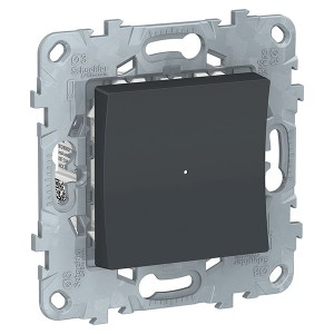 Отзывы Светорегулятор LED Wiser нажимной, универсальный 7-200Вт SE Unica NEW, антрацит