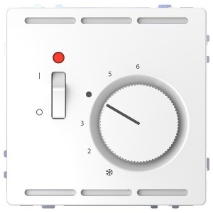 Термостат комнатный с накладкой с выключателем Merten D-Life, белый лотос