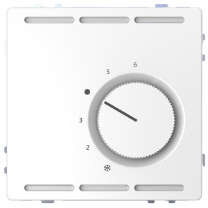 Термостат комнатный с накладкой и переключающими контактами Merten D-Life, белый лотос