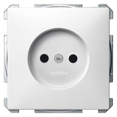 Розетка без заземления с защитными шторками винтовой зажим Merten System Design Полярно-белый
