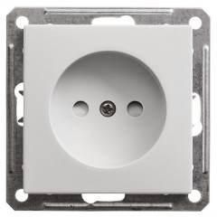 Розетка без заземления со шторками 16А механизм SE W59, белый