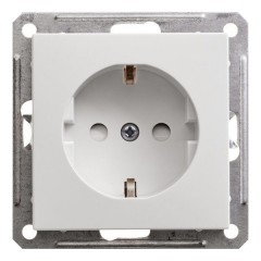 Розетка с заземлением со шторками 16А механизм SE W59, белый