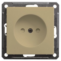 Розетка без заземления со шторками 16А механизм SE W59, шампань