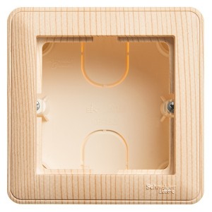 Подъемная коробка для наружного монтажа с рамкой 1 поста SE W59, сосна
