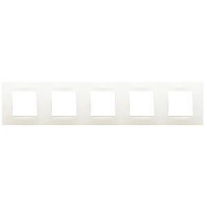 Рамка Unica 5 постов с декоративным элементом белая