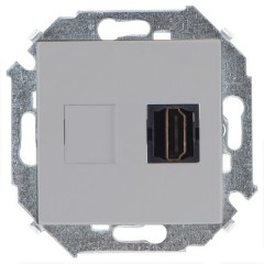 Розетка HDMI аудио/видео v1.4 тип А Simon 15, алюминий