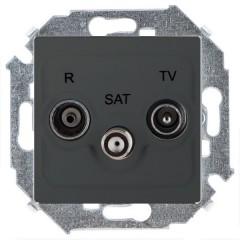 Розетка R-TV-SAT простая  Simon 15, графит
