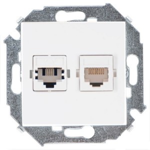 Отзывы Розетка телефонная + компьютерная RJ11+RJ45 кат.5е Systimax Simon 15, белый