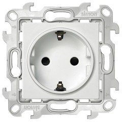 Розетка 2К+З Schuko с защитными шторками Simon 24 Harmonie, белый