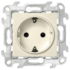 Розетка 2К+З Schuko без защитных шторок Simon 24 Harmonie, слоновая кость