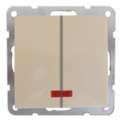 Выключатель 2-кл., с индикаторами (схема 5L) 16 A, 250 B Экопласт LK60, бежевый