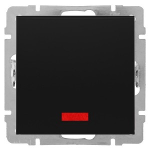 Обзор Переключатель 1-клавишный на 2 направления c индикатором 16 A  250 B Экопласт LK80, черный бархат