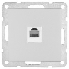 Розетка телефонная RJ-11 с накладкой Экопласт LK80, белый