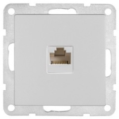 Розетка компьютерная RJ-45 кат.6е с накладкой Экопласт LK80, белый