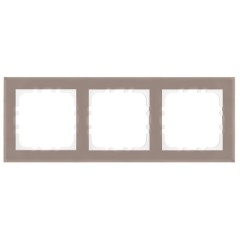 Рамка 3-постовая Экопласт LK80 натуральное стекло (кремовый)