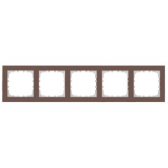 Рамка 5-постовая Экопласт LK80 натуральное стекло (серо-коричневый)
