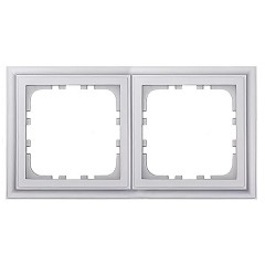 Рамка 2-постовая Экопласт LK80 Classic (серебристый металлик)