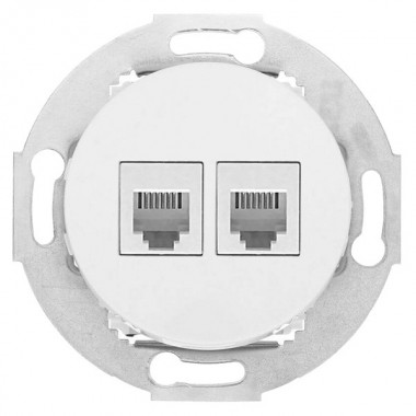 Отзывы Розетка компьютерная 2хRJ-45 кат. 6 с накладкой Экопласт Vintage, белый