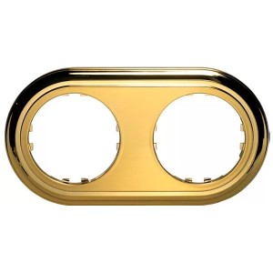 Рамка 2-постовая круглая Экопласт Vintage-Classic, золото