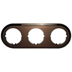 Рамка 3-постовая круглая Экопласт Vintage-Classic, бронза