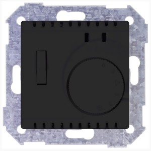 Обзор Термостат с датчиком в пол и выключателем - контроль отопления Simon 82, графит