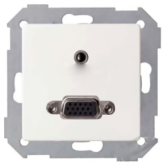 Коннектор VGA HD15 мама + мини-джек 3,5мм Simon 82, механизм