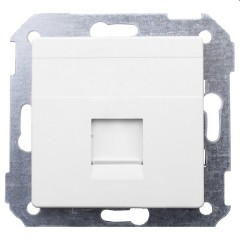 Адаптер со шторками на 1 коннектор UTP (RJ45) FTP (RJ45) RJ12 AMP Simon 82, белый