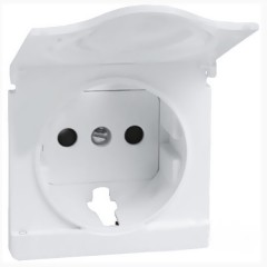 Накладка с крышкой с защитными шторками для розетки 2П+З Schuko Simon 82, белый