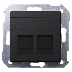 Адаптер со шторками на 2 коннектора UTP (RJ45) SYSTIMAX Simon 82, графит