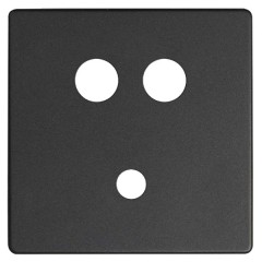 Накладка для коннектора мини-джек + 2RCA Simon 82, графит