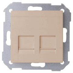 Адаптер со шторками на 2 коннектора UTP (RJ45) SYSTIMAX Simon 82, шампань