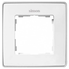 Рамка  1 пост Select Simon 82 Detail, белый-алюминий