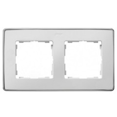 Рамка  2 поста Select Simon 82 Detail, белый-хром