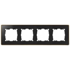 Рамка  4 поста Select Simon 82 Detail, графит-золото