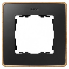 Рамка  1 пост Select Simon 82 Detail, графит-дерево (Бук)