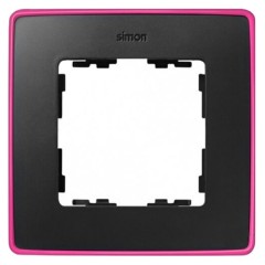 Рамка 1 пост  Select Neon Simon 82 Detail,  графит-розовый
