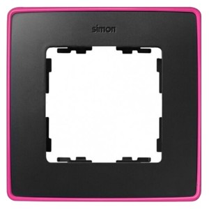 Обзор Рамка 1 пост  Select Neon Simon 82 Detail,  графит-розовый