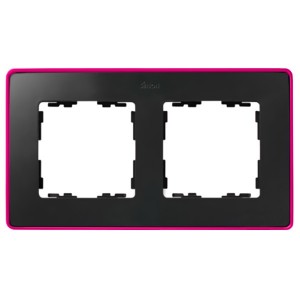 Обзор Рамка 2 поста  Select Neon Simon 82 Detail,  графит-розовый