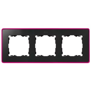 Обзор Рамка 3 поста  Select Neon Simon 82 Detail,  графит-розовый
