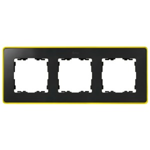 Купить Рамка 3 поста  Select Neon Simon 82 Detail,  графит-жёлтый