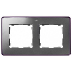Рамка 2 поста Select Simon 82 Detail, алюминий-фиолетовый металлик