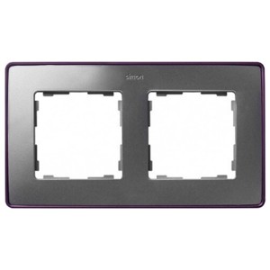 Купить Рамка 2 поста Select Simon 82 Detail, алюминий-фиолетовый металлик
