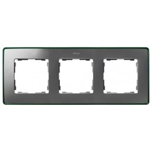 Обзор Рамка 3 поста Select Simon 82 Detail, алюминий-зеленый металлик