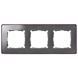 Обзор Рамка 3 поста Select Simon 82 Detail, алюминий-фиолетовый металлик